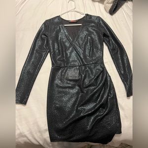 Motel size M long sleeve black shimmery bodycon dress